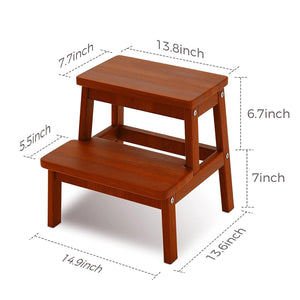 2-Step Stool For Toddlers & Kids (Walnut)