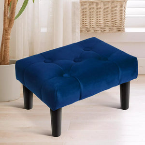 Quality Upholstered Furniture Small Footstool, Ottoman Walnut