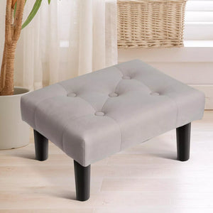 small grey footstool ottoman