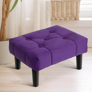 small purple footstool ottoman