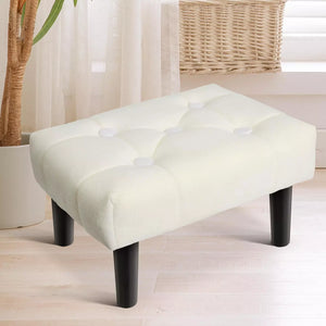 Houchics home Foot Stool, Foot Stools Ottoman with Non-Slip  Wood Legs, Rectangle Small Ottoman Foot Rest, Footstools and Ottomans Small  for Bedroom, Living Room, Study, Lounge, Entryway(Beige) : Home & Kitchen