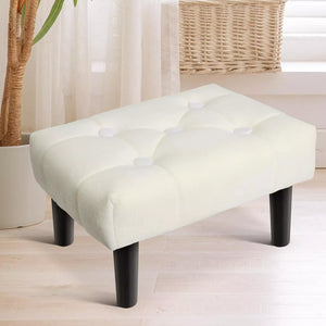 small white footstool ottoman