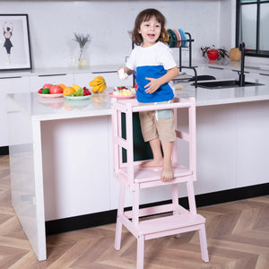 Kid Kitchen Helper Stool (Pink)