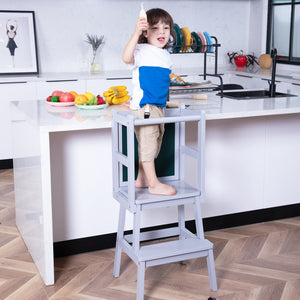Kids Kitchen Helper Stool (Gray)
