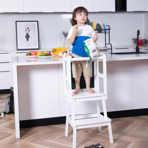 Kids Kitchen Helper Stool (White)
