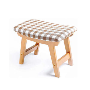 HOUCHICS Foot Stool,Square Cushion Foot Stool,Small Foot Stool with  Non-Slip Pad,Wood Foot Stool Suitable for Bedroom, Living Room and Kitchen  (Walnut Legs-Gray Cover) : : Home