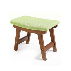 HOUCHICS Small Ottoman Footstool | Velvet Footstool & Sofa Footrest Green / 1 Pack