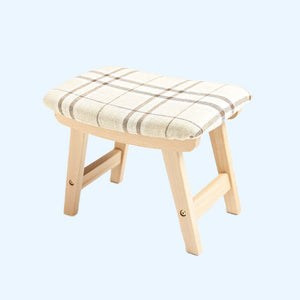 Footstool Ottoman & Footrest Step Stool - HOUCHICS Log-stripes