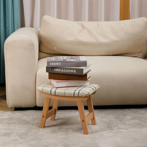 Footstool Ottoman & Footrest Step Stool - HOUCHICS Log-stripes